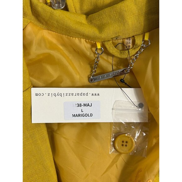 Paparazzi by Biz Women's Linen Blend Blazer in Marigold - Sz L - NWT - Picture 5 of 6